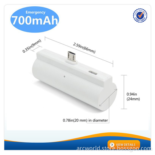 AWC951 New Design 700mAh 1000mAh Mini 5V1A Ouput Rohs Power Bank Rechargeable Portable Power Bank for iphone Charger